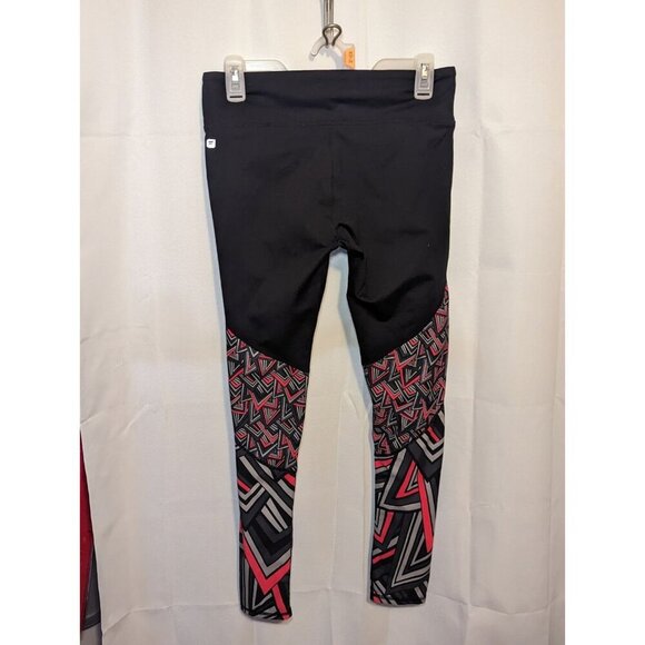 Fabletics Leggings Black Pink Women’s Fitted Geometric Triangles Size Medium - Picture 7 of 15